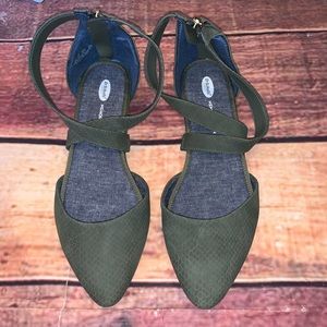 Dr Scholls Memory Foam  Olive Green Ballet Flats